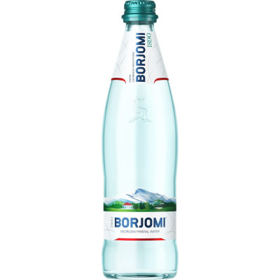 Вода мінеральна сильногазована Боржомі (Borjomi) скляна пляшка 0,75 л
