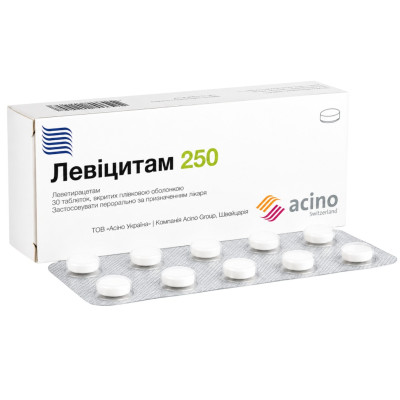 ЛЕВІЦИТАМ 500 таблетки вкриті плівковою оболонкою 500 мг №30 (10х3)