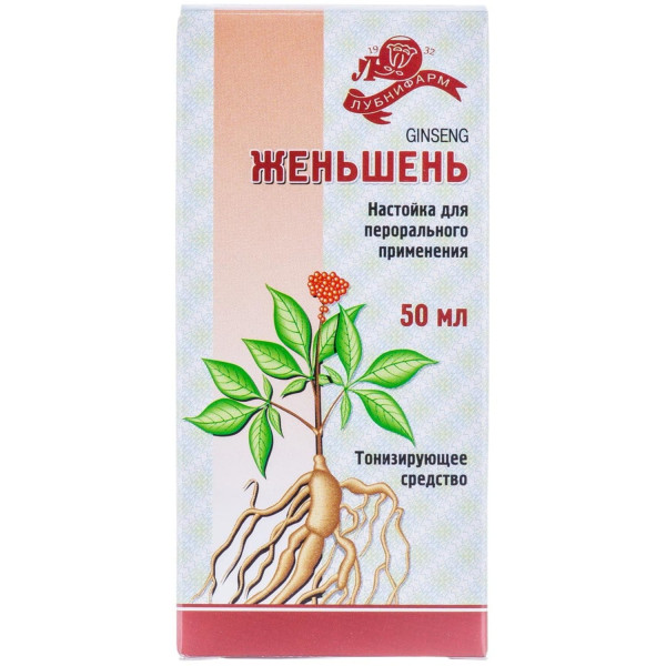 ЖЕНЬШЕНЮ НАСТОЙКА флакон 50 мл Лубнифарм