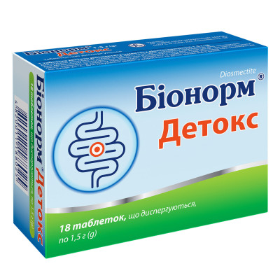 БІОНОРМ ДЕТОКС таблетки що диспергуються 1,5 г №18 (6х3)