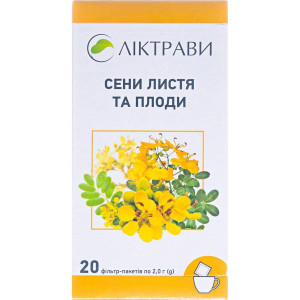 СЕНИ ЛИСТЯ ТА ПЛОДИ листя та плоди фільтр-пакети 2 г № 20 Ліктрави