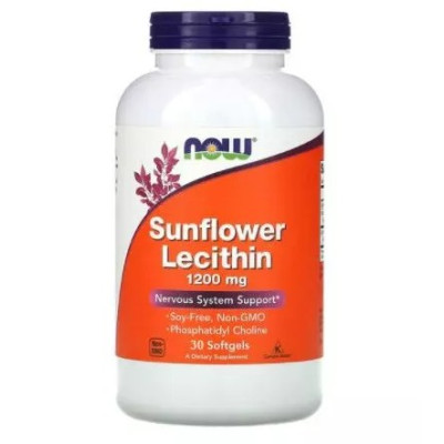 NOW ЛЕЦИТИН соняшниковий (Sunflower Lecithin) 1200 мг капсули №30