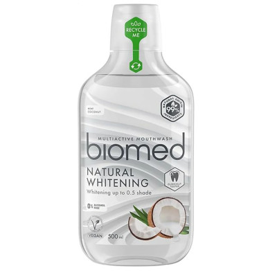 Ополіскувач для ротової порожнини BioMed (БіоМед) Natural Whitening для комплексного догляду 500 мл