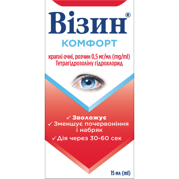 ВІЗИН КОМФОРТ краплі очні розчин 0,5 мг/мл флакон 15 мл