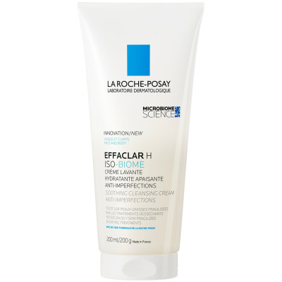 Крем-гель La Roche-Posay (Ля Рош-Позе) Effaclar H Iso-Biome очищуючий, заспокійливий для зневодненої чутливої шкіри обличчя та тіла, схильної до недоліків 200 мл